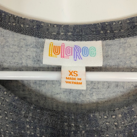 LULAROE Dark Grey Micro Polka Dot Print Carly Dress - Picture 3 of 5